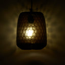 7" W Payton Retro Brown Hand Blown Glass Globe Shade Pendant Light with Hand Cut Honeycomb Design