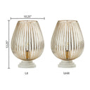 12.25" H Clear & Gold Urn-Shaped Glass Accent Lamp with Marble Base