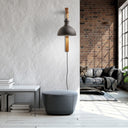 28.5" H Gwen Industrial Indoor Plug In Wall Sconce with Black Dome Shade