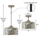 10 in. Nickel 1-Light Pendant with Painted Silver Glass Shade