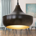 9.75" W 1-Light Mychele Bronze and Gold Metal Pendant Light
