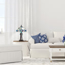 Tula 24.75" H Tiffany-style Teal Bowl Shade Stained Glass Table Lamp