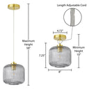 7.25"H Gael Retro Globe Shade Pendant Light