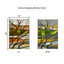 20"H Fall Treescape Stained Glass Window Panel