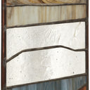 36" H Oversized Geometric Amber/Brown Stained Glass Window Panel