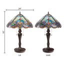 24" H Highclere Victorian Multicolor Tiffany-Style Stained Glass Table Lamp