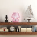 8.75" H Betsy Mushroom Pink Glass Accent Lamp