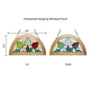 14" H Tiffany-Style Floral Stained Glass Window Panel