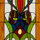 24" H Fleur de Lis Pub Stained Glass Window Panel