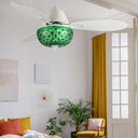 42" W Brynn LED Indoor Green Hand-Cut Glass Globe Shade Ceiling Fan with Remote Control