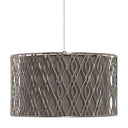 14"W Karla Silver Metal Pendant Light with Fabric Shade