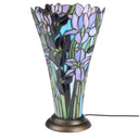 13.5" H Tiffany-Style Floral Vase Stained Glass Hurricane Table Lamp