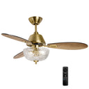 42" W Valencia LED Indoor Clear Hand-Cut Glass Bowl Shade Ceiling Fan with Remote Control
