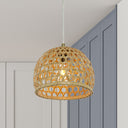10.25"W Natural Bamboo Pendant Light Globe Shade