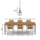 8.5" W Chopin Gold and Amber Glass, Metal, Mango Wood, and Jute Hanging Pendant Light