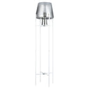 Leticia River of Goods White Metal and Silver Glass Bowl 61-Inch Floor Lamp