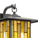 River of Goods Amber Stained Glass and Oil Rubbed Bronze 1-Light Outdoor Lantern Wall Sconce