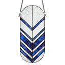 14"H Darby Blue Arrows Stained Glass Window Panel