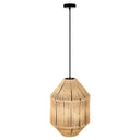 Imani 17"W Black and Tan Jute Pyramid Pendant Light