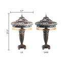 27.5"H Tiffany Style Stained Glass Parisian Double Lit Table Lamp