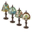 Set of 4 Family Favorites Tiffany Style Stained Glass Mini Accent Lamps