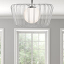 13"W Lucai Caged Globe Shade Ceiling Light Silver or Gold