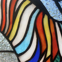 River of Goods 12-Inch Rainbow Zebra Stained Glass Window Panel