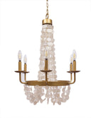 27.5"H Brushed Gold + Capiz Shell Candelabra Plug-in and Hardwire 6-Arm Chandelier