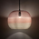 9.8" W Danielle Glam Pink/White Ombre Glass Globe Shade Pendant Light