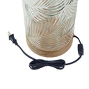 26" H Coco Glass and Mango Wood Table Lamp