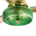 42-in W Sable LED Indoor Green Textured Glass and Gold Metal Ceiling Fan with Light Kit and Remote