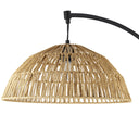 Raina River of Goods Black Metal and Natural Rattan Boho 77-Inch Floor Lamp
