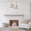 12" W Beverly Metal and Mango Wood Novelty Pendant