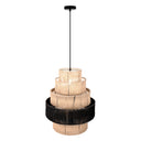 Zeke 22"W Tiered Natural and Black Jute Pendant Light