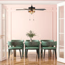 52" W Kyle Indoor Tiffany Stained Glass Ceiling Fan with Remote Control