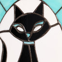 17" H Tiffany-Style Halloween Cat Stained Glass Window Panel