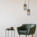 5.25"W Geo Black Painted Metal Mesh Drum Shade Pendant Light