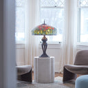 33.25" H Tulip Tiffany-Style Stained Glass Table Lamp