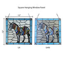 River of Goods 12-Inch Rainbow Zebra Stained Glass Window Panel