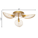 24"W Noelle Gold Leaf Shade Ceiling Light