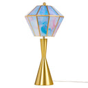 21" H Jolie Blue Stained Glass Shade Table Lamp