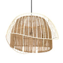 Inez 19"W Black and Jute Pendant Light