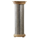 23" H Remi Punched Metal and Mango Wood Pedestal Floor Lamp