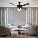 52"W Iza Black 4-Blade LED Ceiling Fan