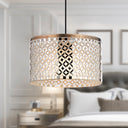 Parvinda 10" Silver, White and Brass-Colored Pendant Lamp