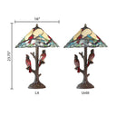 23.75"H Triple-Lit Stained Glass Cardinal Lamp