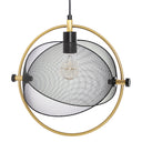 14.625"L Industrial Metal Pendant Light with Gold Accent