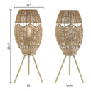 23.5"H Table Lamp with Round Tan Hemp Rope Shade