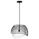 19.5" W Lisa Industrial Black and White Dome Shade Pendant
