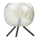 11.5" H Libby Black Tripod Table Lamp with a Green Luster Globe Shade